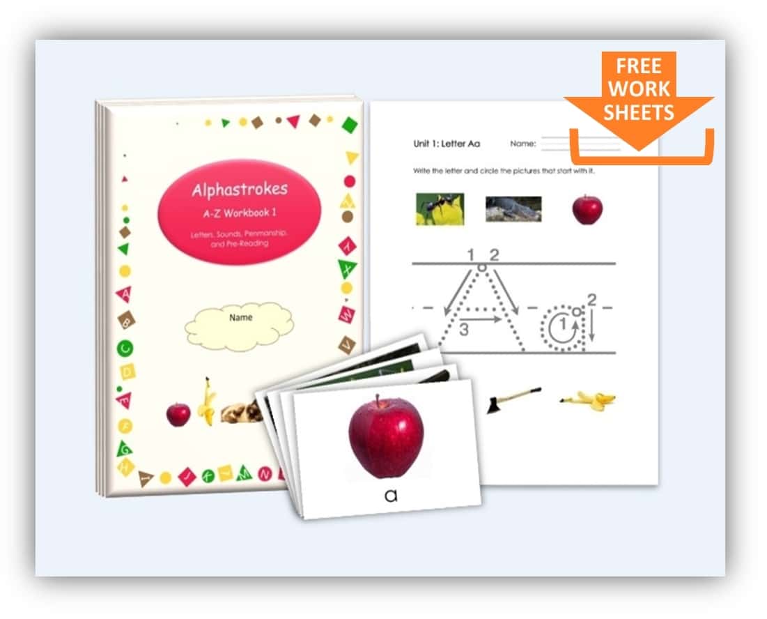 Alphastrokes free worksheets for learning the alphabet initial sounds and stroke orders